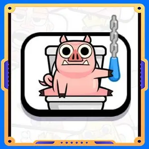 Эмодзи "Свинья на унитазе"