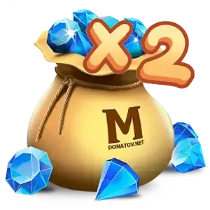 500 + 500 алмазов (при наличии X2) 💰