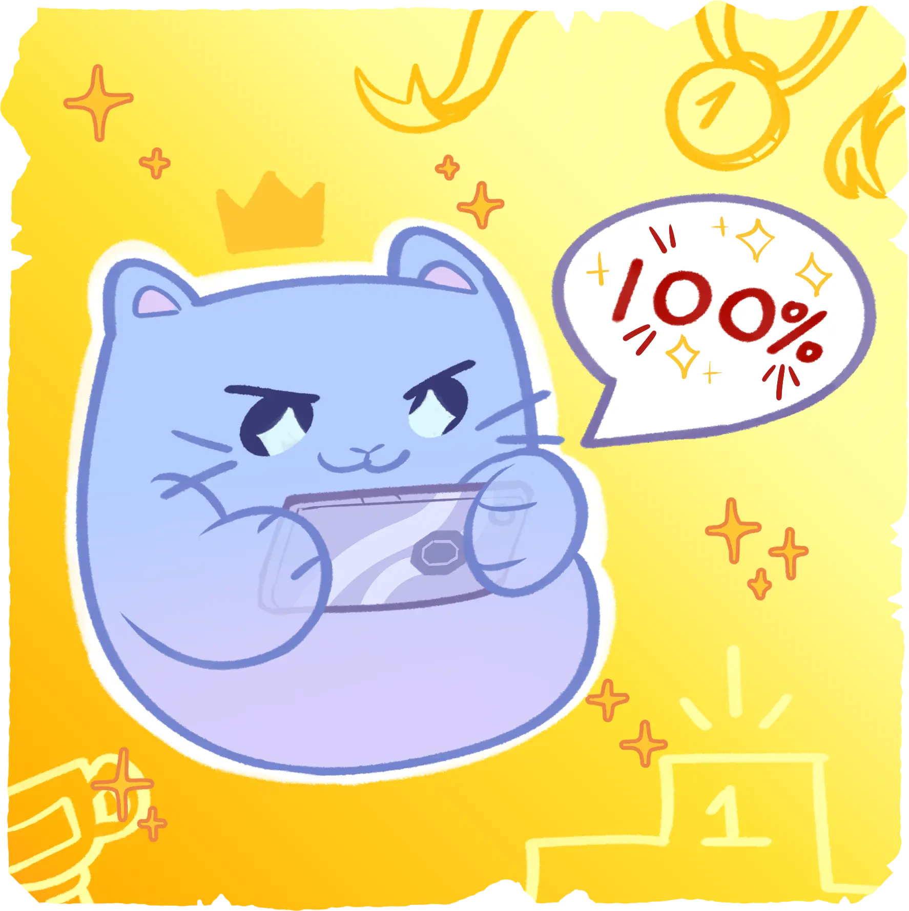 Стикер котик Donatov.net в поддержке