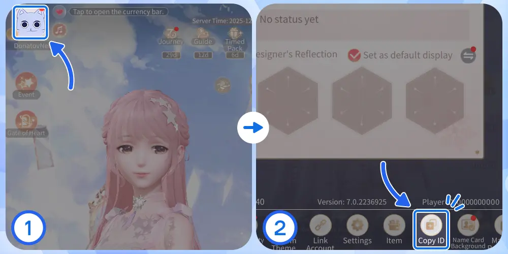 Как найти свой UID в Shining Nikki для доната